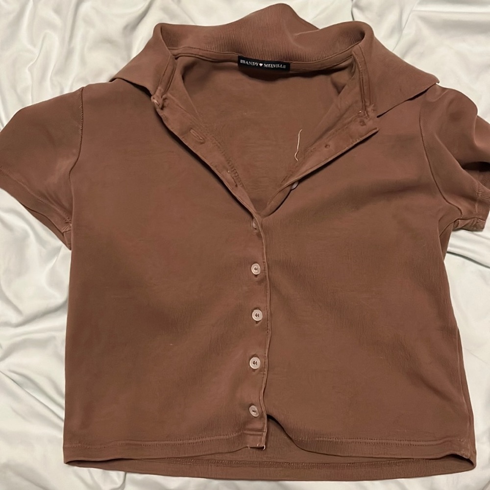Brandy cropped polo